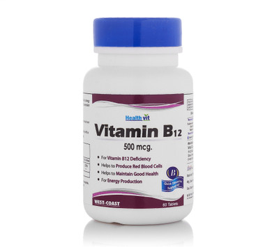 

HealthVit Vitamin B12 500 mcg 60 Tablets(60 No)
