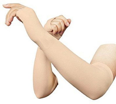 ODDEVEN Nylon Arm Sleeve For Men & Women(Free, Brown)