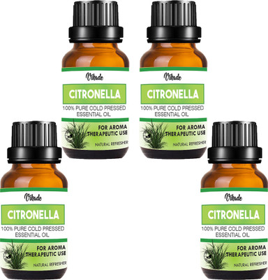 

VIHADO 100% Pure Citronella Essential Oil Natural & Undiluted (Cymbopogon Nardus) (10 ml) (Pack of 4)(10 ml)
