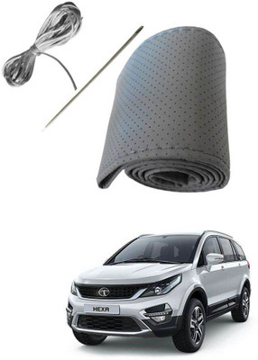 AYW Hand Stiched Steering Cover For Tata 520d(Grey, Leather)