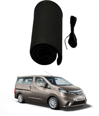 AYW Hand Stiched Steering Cover For Nissan Evalia(Black, Leather)