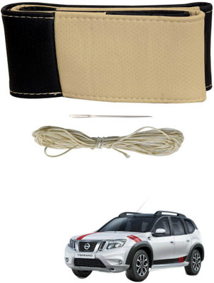 AYW Hand Stiched Steering Cover For Nissan Terrano(Black, Beige, Leather)