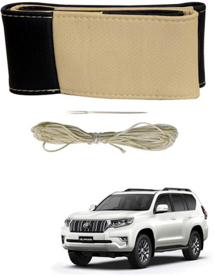 AYW Hand Stiched Steering Cover For Toyota Land Cruiser(Black, Beige, Leather)