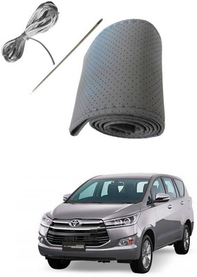AYW Hand Stiched Steering Cover For Toyota Innova(Grey, Leather)
