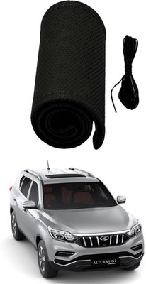 AYW Hand Stiched Steering Cover For Mahindra Universal For Car(Black, Leather)