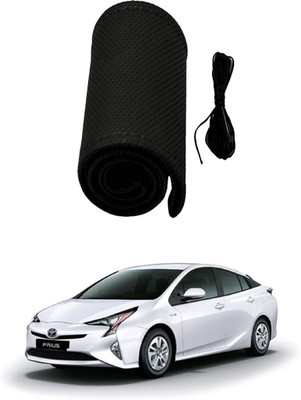 AYW Hand Stiched Steering Cover For Toyota Prius(Black, Leather)