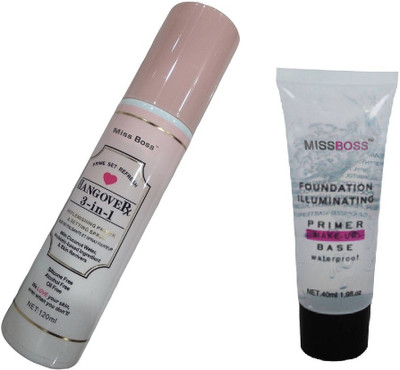 

Miss Boss Huda Foundation illuminating Primer - 40 ml and kb hangover 3 in 1 replinishing primer combo(Set of 2)