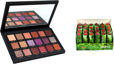 

Miss Boss hb desert dusk palette and set of 24 green tea lipstick ccombo(Set of 2)