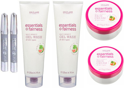 

Oriflame Sweden Essentials Fairness gel wash and face cream with parsoni kajal 2 pcs(Set of 6)