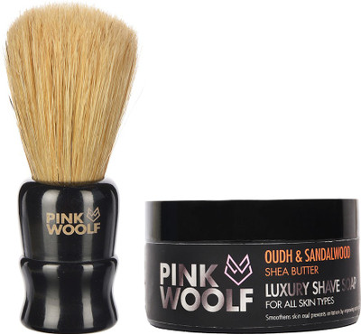 

Pink Woolf Combo Of Boar Bristle Shaving Brush And Luxury Shaving Soap(Set of 2)