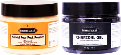 

Sheer Secret Sandal Face Pack Powder 150gm and Charcoal Gel 300ml(Set of 2)