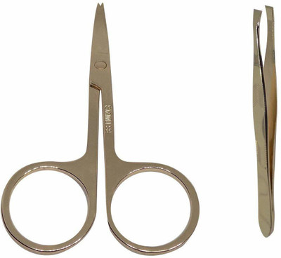 

Iyaan Stainless Steel Scissors Plucker For Men / Women And Salon Accessories(Set of 2)