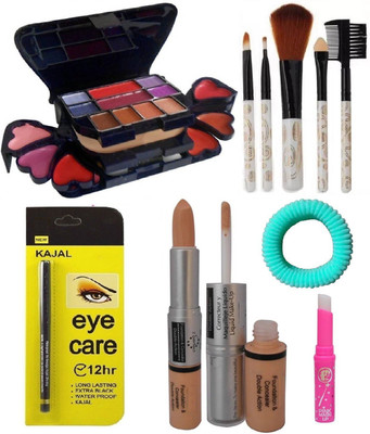 

Prakritee 3746 Makeup kit+2 in1Foundation(Duble Action)+5pcs Makeup Brush+Eye Care Kajal+Pink Magic +Band(Set of 6)