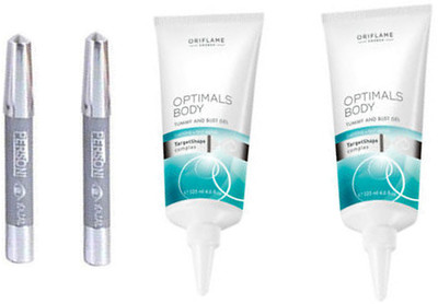 

Oriflame Sweden optimals body tummy and bust gel 2 pcs with parsoni kajal 2 pcs(Set of 4)