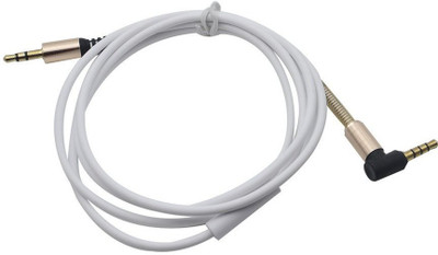 Wonder World ™Auxiliary Audio Jack to Jack Cable with 90 Degree Angle 1 m AUX Cable(Compatible with Universal, Black, One Cable)