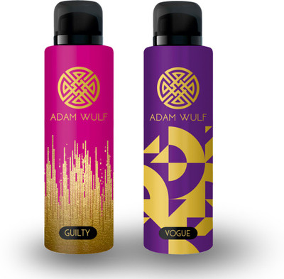 

Adam Wulf DUAL PACK DEODORANT OFFER Guilty & Vogue Deodorant Spray - For Men & Women(150 ml, Pack of 2)