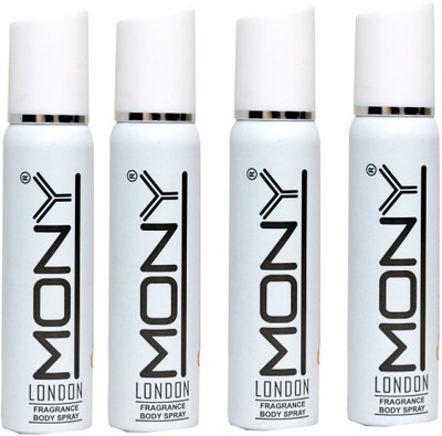 

Mony White London Body Spray - For Men & Women(120 ml, Pack of 4)