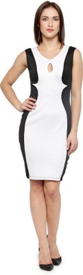 N-gal Women Bodycon White, Black Dress