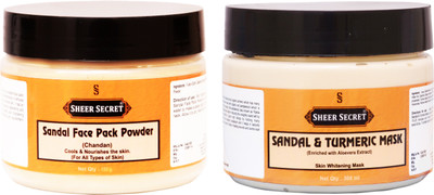 

Sheer Secret Sandal Face Pack Powder 150gm and Sandal Mask 300ml(450 ml)