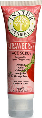 

Inatur Strawberry Face Scrub 75g, Almond, Amla, Calendula, Manjistha, Orange Peel, Removes Dirt, Opens Clogged Pores, Softens & Tones(75 g)