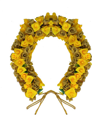 

WIZME gajra for women wedding hair accessories for women stylish Hair Accessory Set(Yellow)