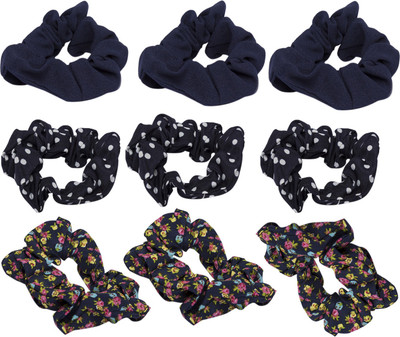 

Gansta 9 pcs printed Hair Scrunchie Head Band(Black, Blue, Multicolor)