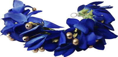 

LEYSIN Hair Flower Gajra Accessories For Women South Indian Dancing And Wedding Use 20 Gram Pack Of 1 Hair Accessory Set(Blue)