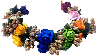 

Proplady Wedding Collection Elegant Roses Stud Floral Hair Gajra, Bun Maker, Hair Brooch for Girls & Women|Wedding Hair|Bridal Hair Bun Clip, Hair Accessory Set, Hair Chain, Back Pin(Multicolor)