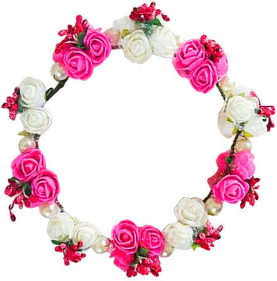 

MorningGlory Premium Grade Quality Tiara Head Band(White, Pink)