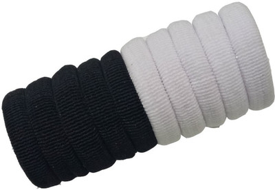 

S R Enterprises hair black white ruber band (pack of 10pcs) Hair Accessory Set(Multicolor)