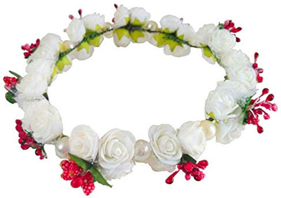 

MorningGlory Premium Grade Quality Tiara Head Band(White, Red)