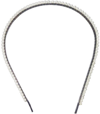 MorningGlory Pearl Beads Handmade Hair/Head Bands for Girls Head Band(White)