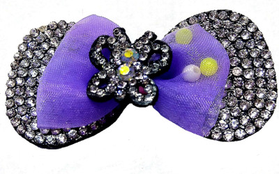 

Proplady Partywear Stylish Rhinestones Stud Bow Hair Clips, Pins, Hair Brooch for Girls & Women|Wedding Hair Accessories|Latest Hair Hair Pin, Hair Clip, Tic Tac Clip, Hair Accessory Set(Purple)