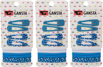 

Gansta Tic Tac Pin & Rubber Band Set Hair Accessory Set(Blue, White)