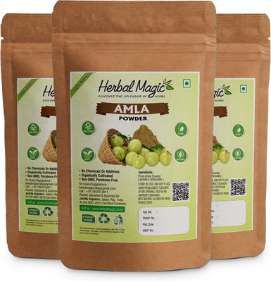 

Herbal Magic Organic Amla ( Indian Gooseberry ) Powder For Hair and Skin Pack of 3(300 g)