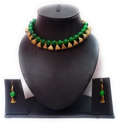 taransha Brass Brass Gold, Green Jewellery Set(Pack of 1)