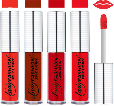 

Lady Fashion College Girls Sensational Matte Kiss Proof Liquid Lipstick(Orange, Coffeine Kiss, Bridesmaid, Sweet Red)