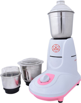 

mi star MG18H197 550 Mixer Grinder(white multi color, 3 Jars)