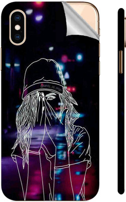 Snooky Apple iPhone XS Max Mobile Skin(Black)