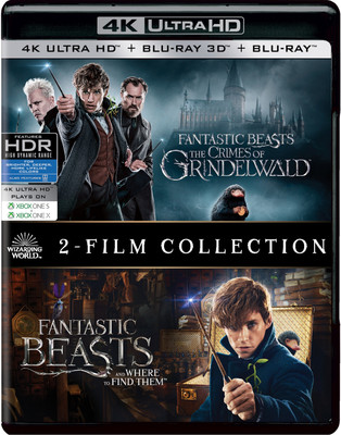 

Fantastic Beasts 2 Movies Collection - Fantastic Beasts & Where to Find Them + Fantastic Beasts: The Crimes of Grindelwald (4K UHD + Blu-ray 3D + Blu-ray) (6-Disc Box Set) (Region Free)(4K(UHD) Blu-ray English)