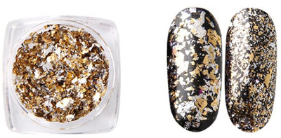 Desi Butik Nail Art Aluminium Flakes powder(Golden)