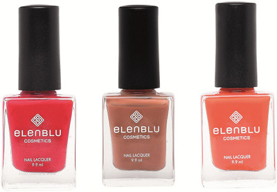 

Elenblu Tarnished Copper & Roseate Blush - (9.9ml Each) Matte Nail Polish(Pack of 3)