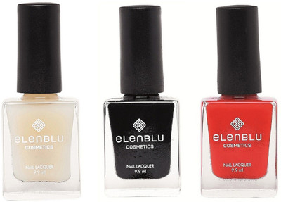 

Elenblu White Water Top - Top Coats Nail Polish & Set of 2 - Black Shadow & Wicked (9.9ml Each) Matte Nail Polish(Pack of 3)