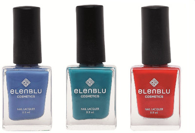 Elenblu Marine Azure, Sapphire & Fenzy Red - (9.9ml Each) pink(Pack of 3)