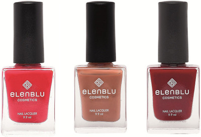 

Elenblu FormalTarnished Copper & Inflamed Rose - (9.9ml Each) Matte Nail Polish(Pack of 3)