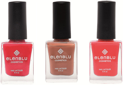 

Elenblu ,Tarnished Copper & California Coral - (9.9ml Each) Matte Nail Polish(Pack of 3)