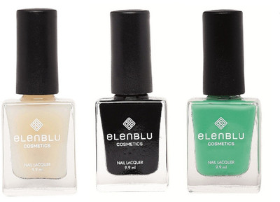 

Elenblu White Water Top - Top Coats Nail Polish & Set of 2 - Black Shadow & Allure (9.9ml Each) Matte Nail Polish(Pack of 3)