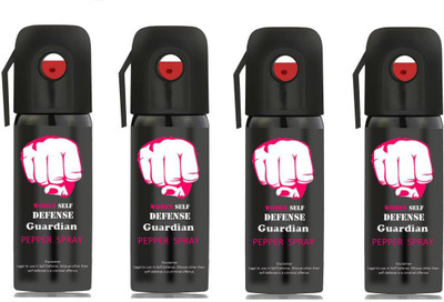 

Guardian Women Self Defence Pepper Spray for Safety/Protection, Compact Size with Clip | Max Protection - 45 shots | 55 ml | Pack of 4 Pepper Stream Spray
