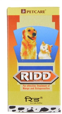 Pet Care RIDD Liquid Amitraz Dip Concentrate l.P for effective treatment of mange and ectoparasites for Allergy Relief, Anti-dandruff , Anti-fungal , Anti-itching , Anti-microbial , Anti-parasitic , Conditioning , Flea and Tick , Hypoallergenic , Whitening and Color Enhancing 6 ml Pet Coat Cleanser(