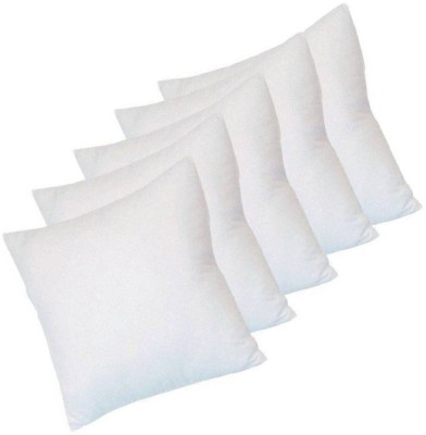 Changers Polyester Fibre Solid Cushion Pack of 5(White)